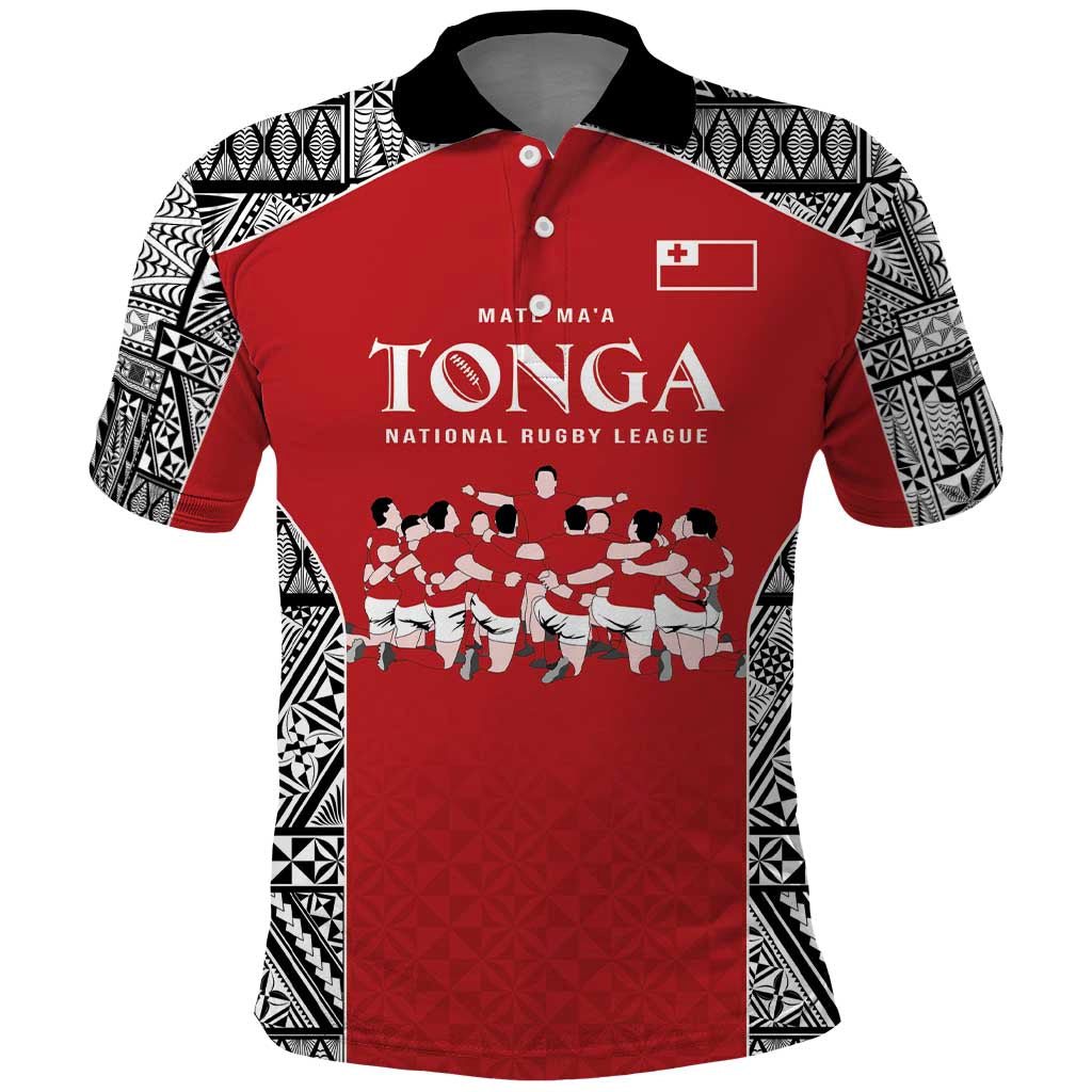 Custom Tonga Rugby Mate Ma'a Polo Shirt Tonga XIII Make History Pacific Champions LT9 Red - Polynesian Pride