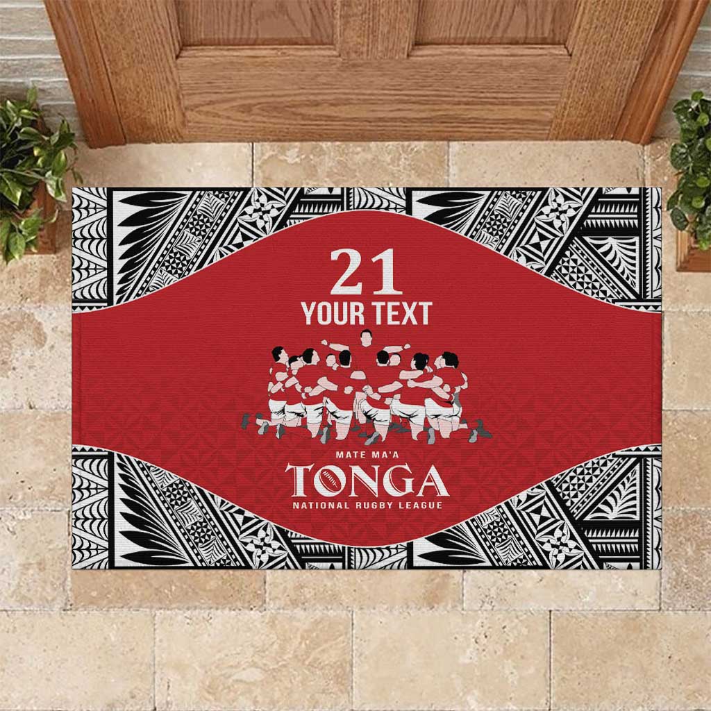 Custom Tonga Rugby Mate Ma'a Rubber Doormat Tonga XIII Make History Pacific Champions