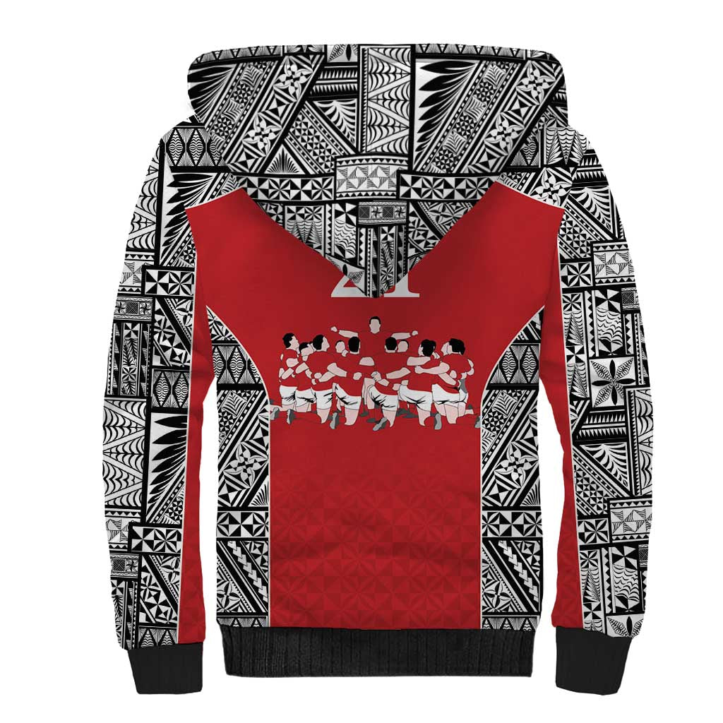 Custom Tonga Rugby Mate Ma'a Sherpa Hoodie Tonga XIII Make History Pacific Champions LT9 - Polynesian Pride
