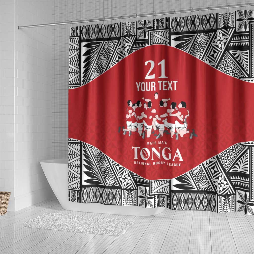 Custom Tonga Rugby Mate Ma'a Shower Curtain Tonga XIII Make History Pacific Champions