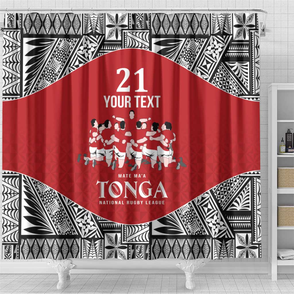 Custom Tonga Rugby Mate Ma'a Shower Curtain Tonga XIII Make History Pacific Champions
