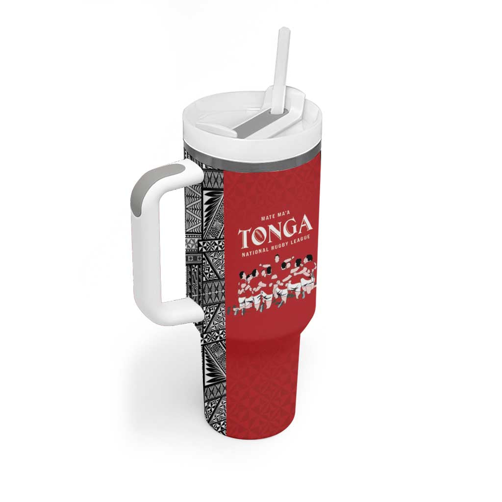 Custom Tonga Rugby Mate Ma'a Tumbler With Handle Tonga XIII Make History Pacific Champions
