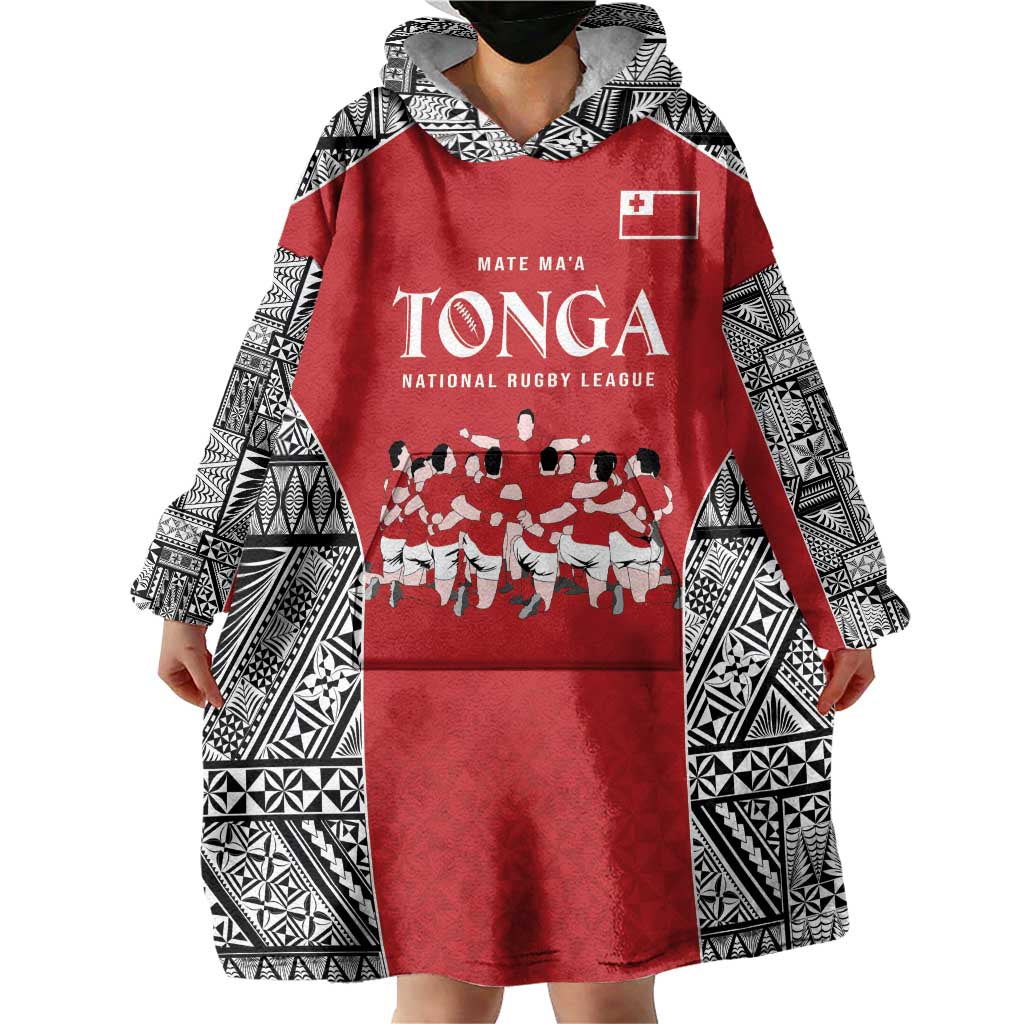 Custom Tonga Rugby Mate Ma'a Wearable Blanket Hoodie Tonga XIII Make History Pacific Champions LT9 - Polynesian Pride