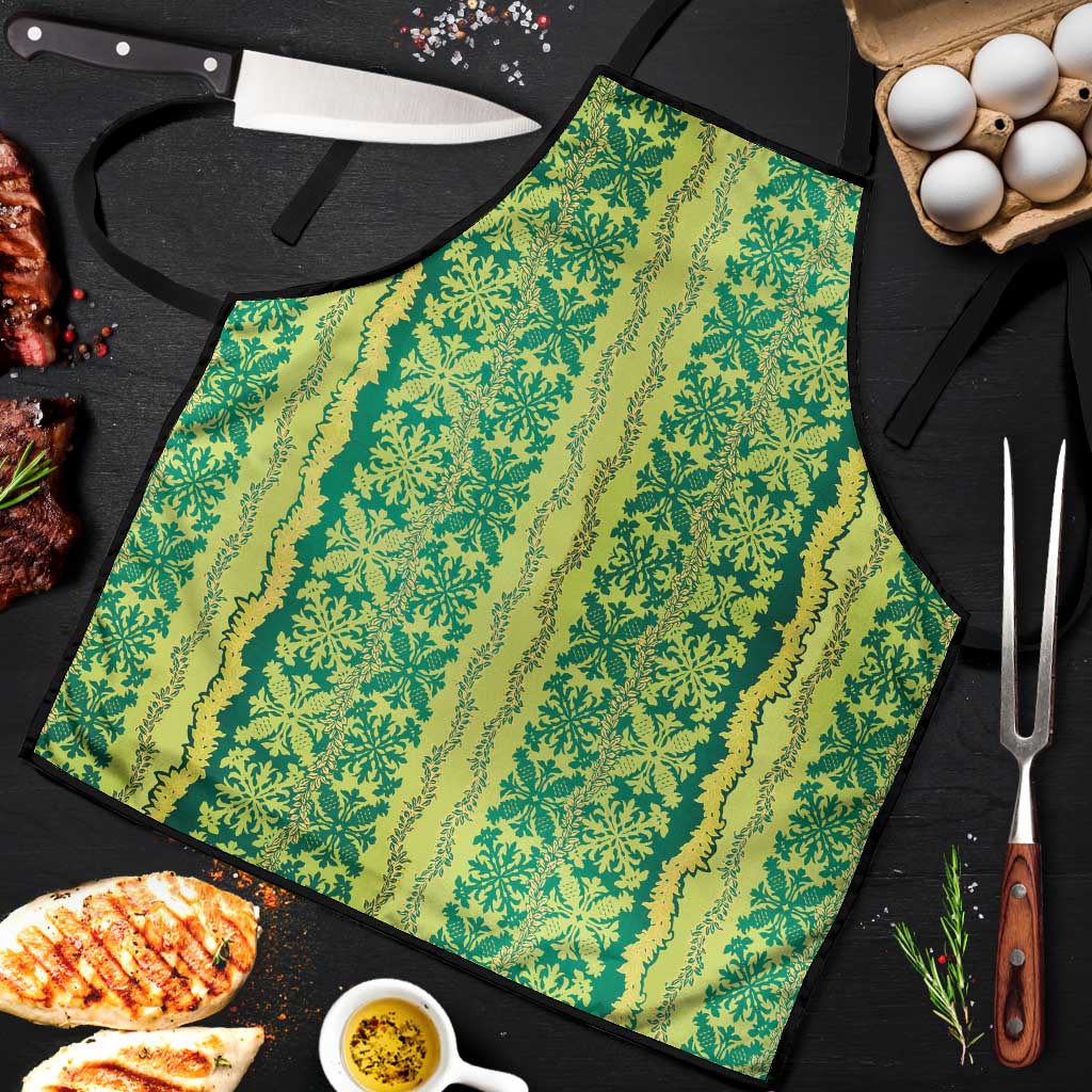 Hawaii Lei with Tribal Quilt Motif Apron - Polynesian Pride