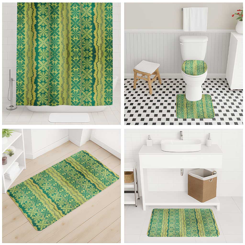 Hawaii Lei with Tribal Quilt Motif Bathroom Set - Polynesian Pride