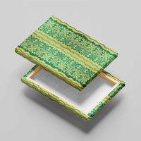 Hawaii Lei with Tribal Quilt Motif Canvas Wall Art