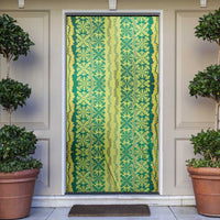 Hawaii Lei with Tribal Quilt Motif Door Cover - Polynesian Pride