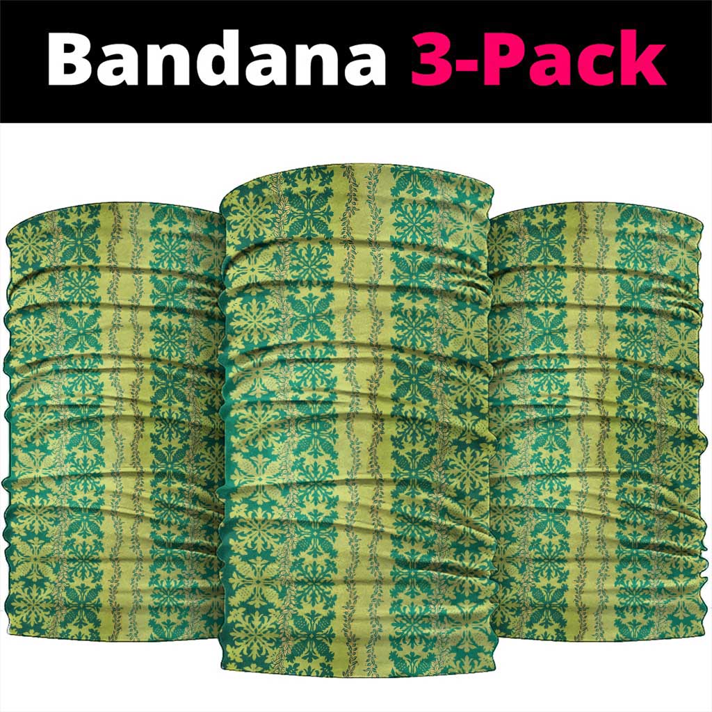 Hawaii Lei with Tribal Quilt Motif Neck Gaiter - Polynesian Pride