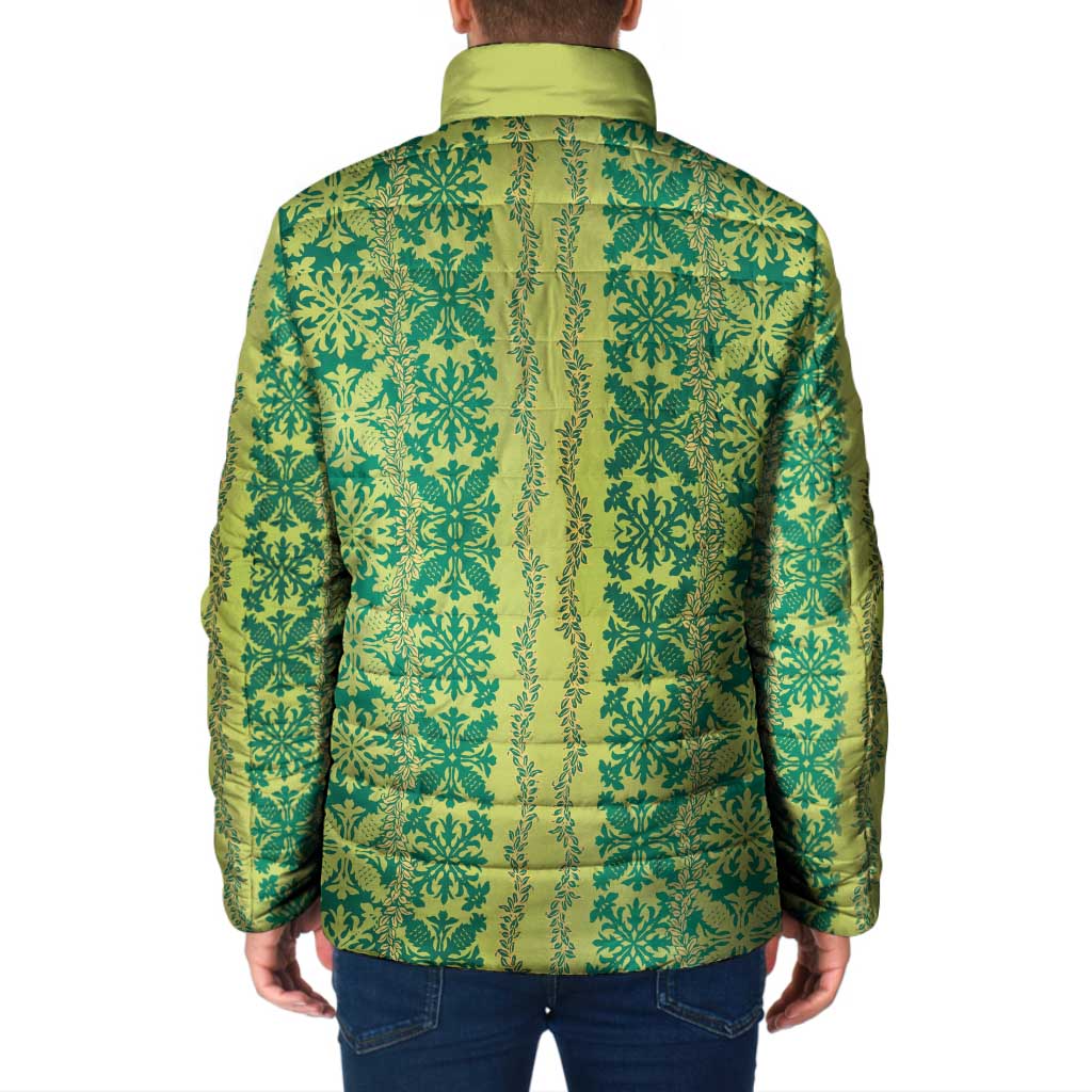 Hawaii Lei with Tribal Quilt Motif Padded Jacket - Polynesian Pride