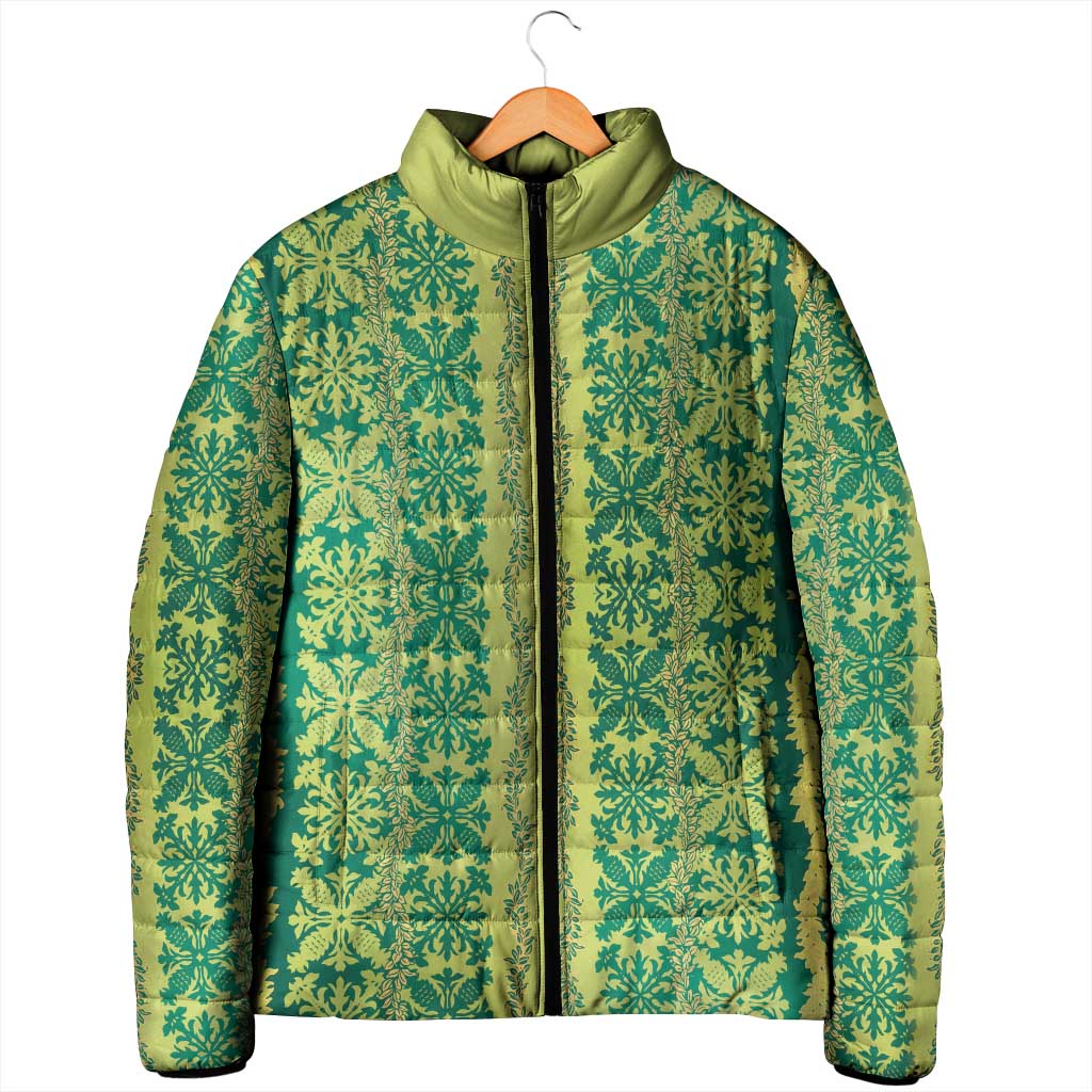 Hawaii Lei with Tribal Quilt Motif Padded Jacket - Polynesian Pride