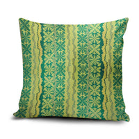 Hawaii Lei with Tribal Quilt Motif Pillow Cover LT9 Green - Polynesian Pride