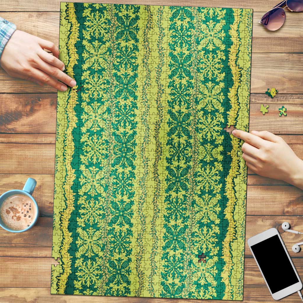 Hawaii Lei with Tribal Quilt Motif Puzzle - Polynesian Pride