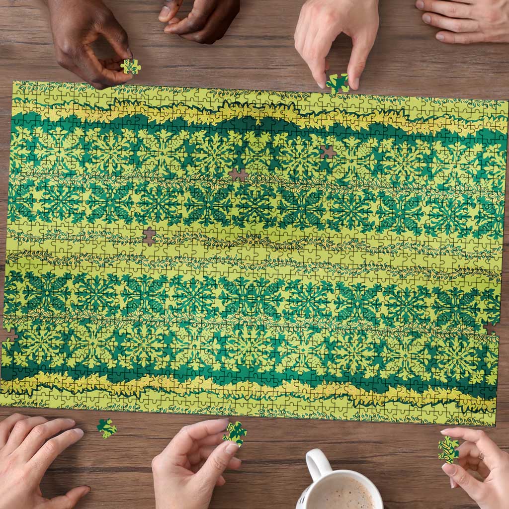 Hawaii Lei with Tribal Quilt Motif Puzzle - Polynesian Pride