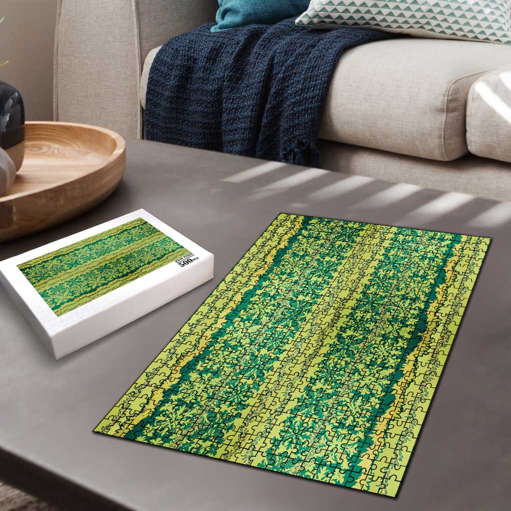 Hawaii Lei with Tribal Quilt Motif Puzzle - Polynesian Pride