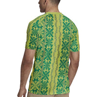 Hawaii Lei with Tribal Quilt Motif Rugby Jersey LT9 - Polynesian Pride