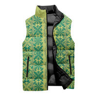 Hawaii Lei with Tribal Quilt Motif Sleeveless Puffer Jacket - Polynesian Pride