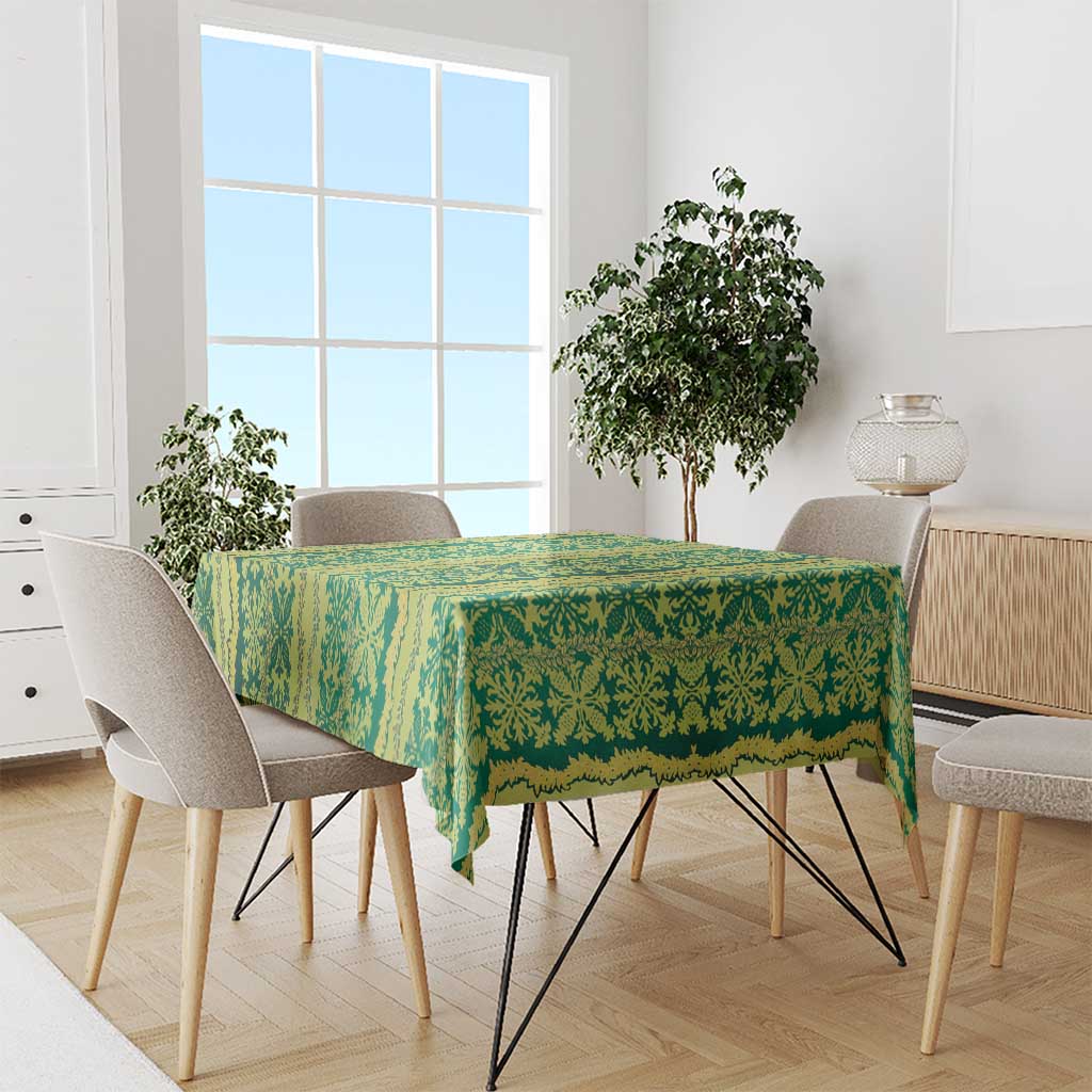 Hawaii Lei with Tribal Quilt Motif Tablecloth LT9 - Polynesian Pride