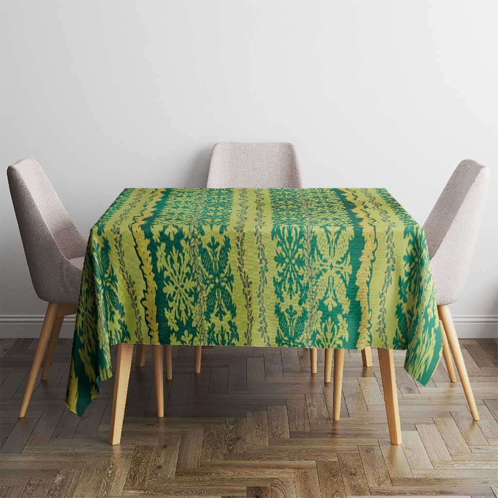Hawaii Lei with Tribal Quilt Motif Tablecloth LT9 - Polynesian Pride