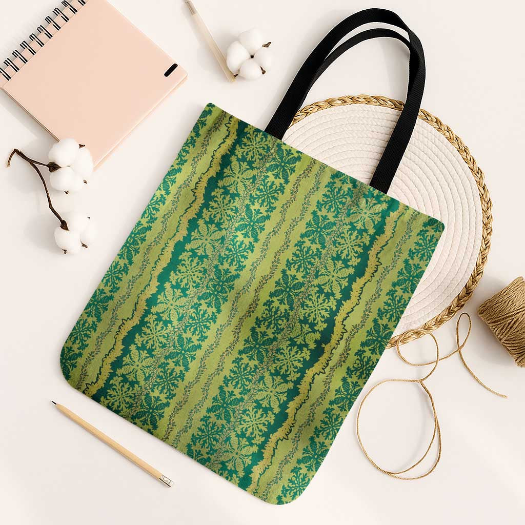 Hawaii Lei with Tribal Quilt Motif Tote Bag - Polynesian Pride
