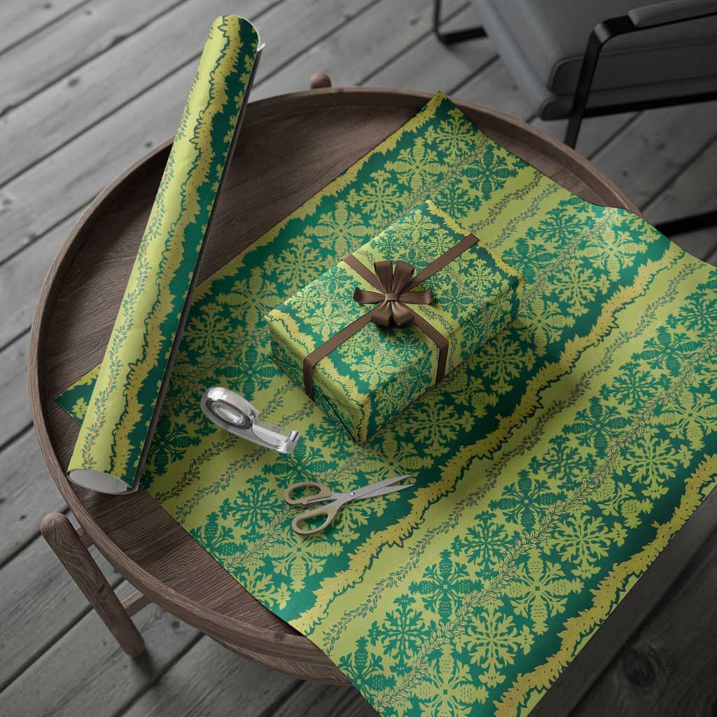 Hawaii Lei with Tribal Quilt Motif Wrapping Paper - Polynesian Pride
