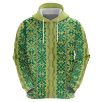 Hawaii Lei with Tribal Quilt Motif Zip Hoodie