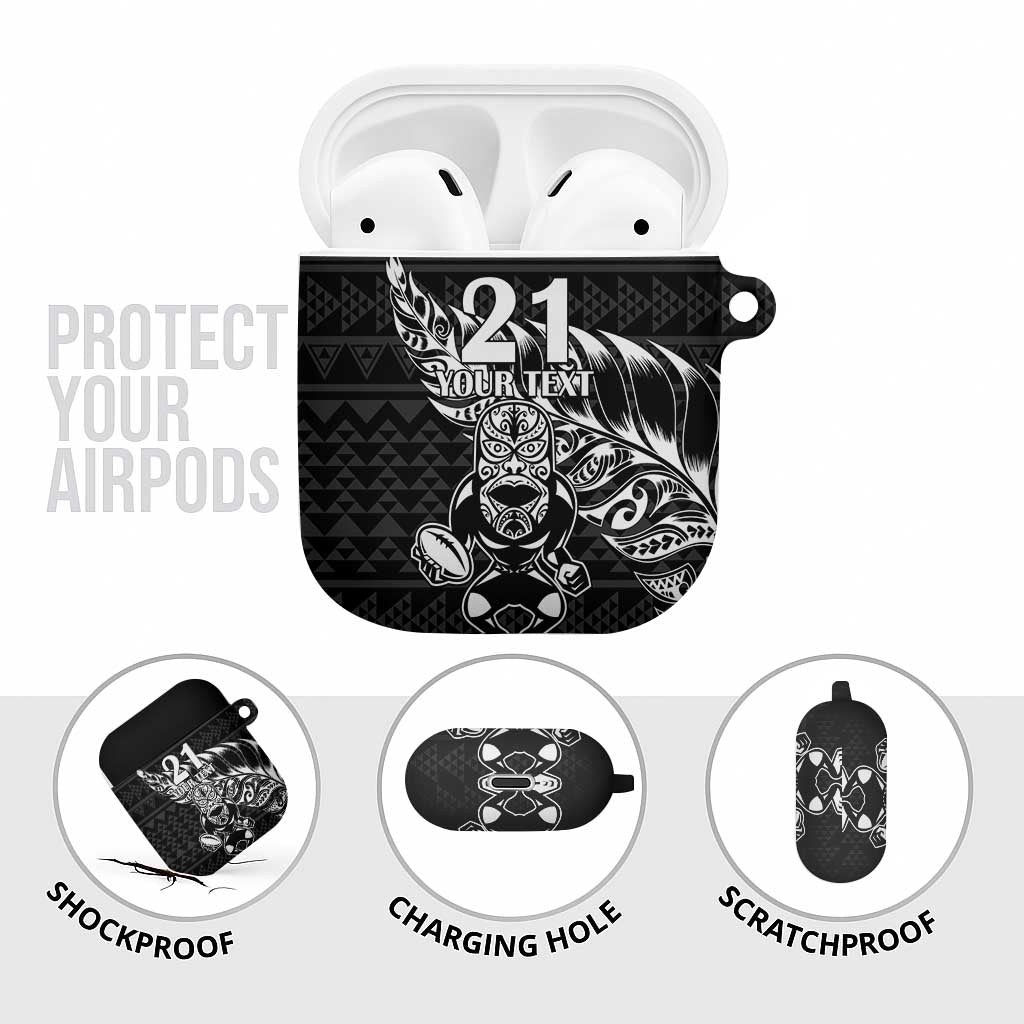 New Zealand Rugby Warrior Custom AirPods Case Black Fern Taniko Motif - Polynesian Pride