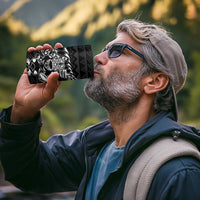 New Zealand Rugby Warrior Custom 4 in 1 Can Cooler Tumbler Black Fern Taniko Motif