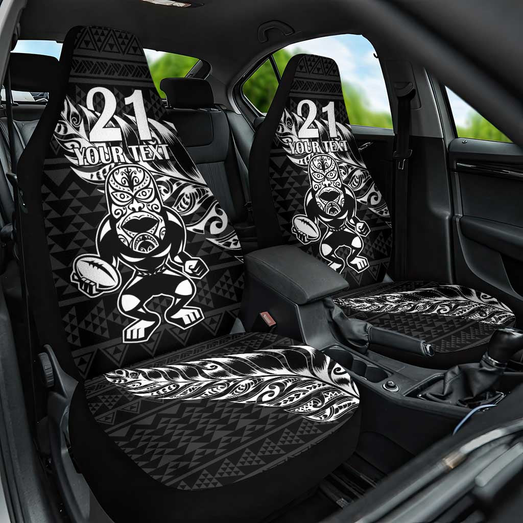 New Zealand Rugby Warrior Custom Car Seat Cover Black Fern Taniko Motif LT9 One Size Black - Polynesian Pride
