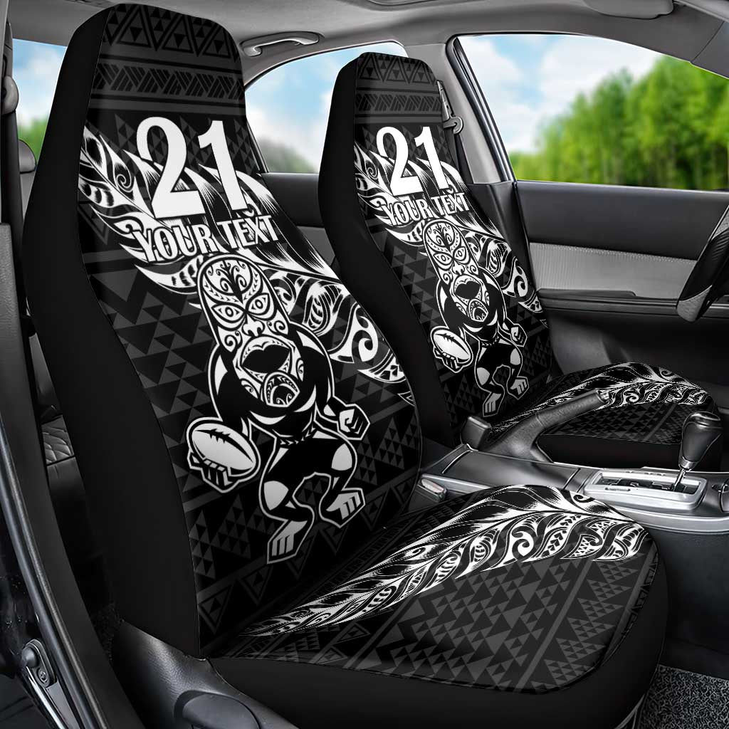 New Zealand Rugby Warrior Custom Car Seat Cover Black Fern Taniko Motif LT9 - Polynesian Pride