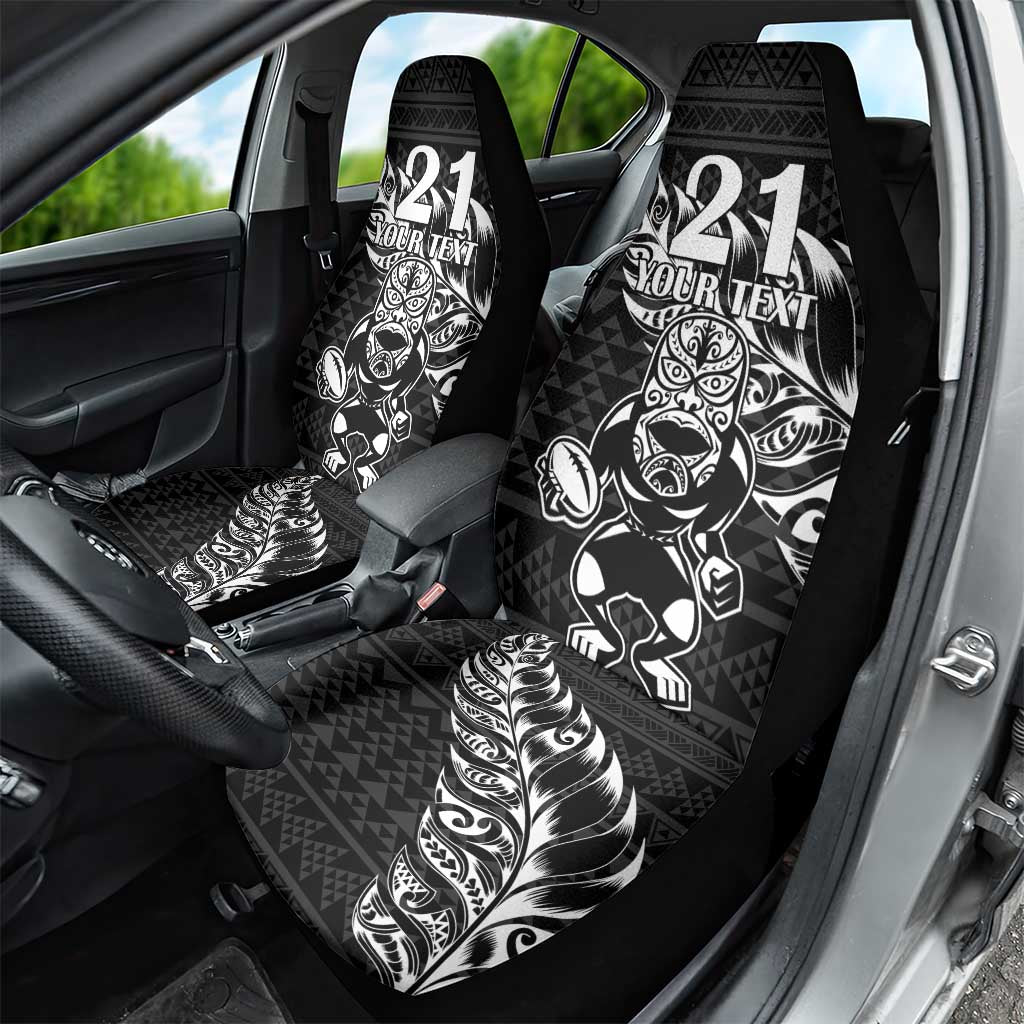 New Zealand Rugby Warrior Custom Car Seat Cover Black Fern Taniko Motif LT9 - Polynesian Pride