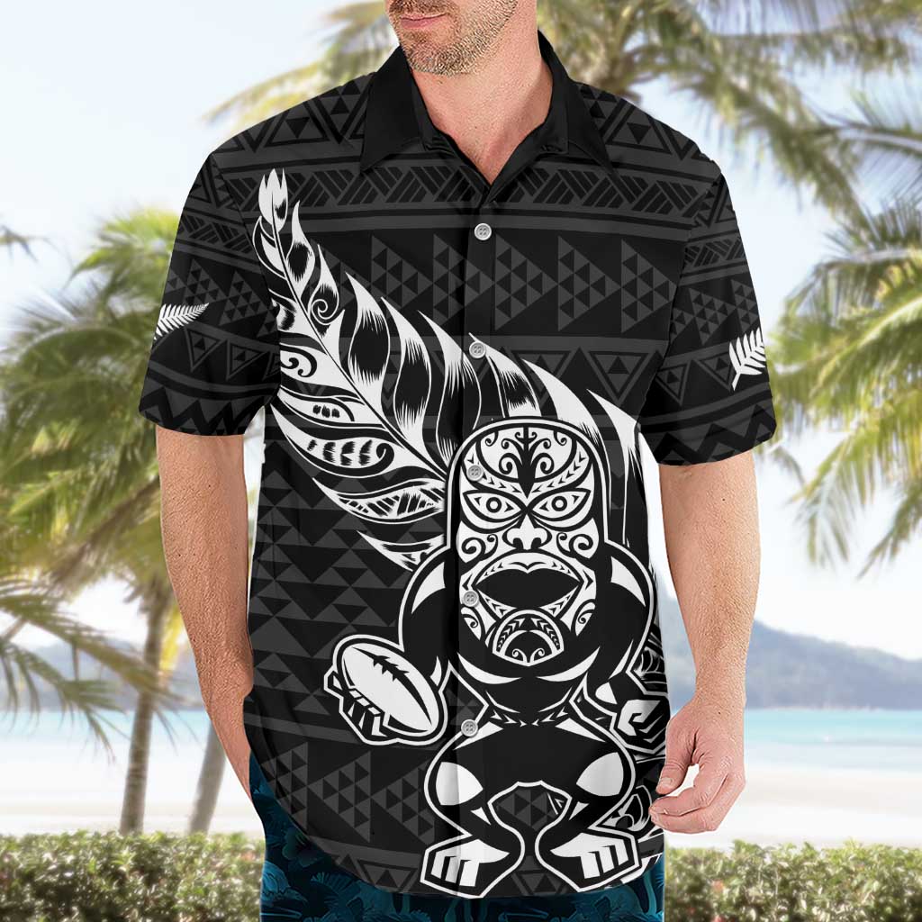 New Zealand Rugby Warrior Custom Hawaiian Shirt Black Fern Taniko Motif LT9 - Polynesian Pride