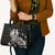 New Zealand Rugby Warrior Custom Leather Bag Black Fern Taniko Motif - Polynesian Pride