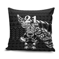 New Zealand Rugby Warrior Custom Pillow Cover Black Fern Taniko Motif LT9 Black - Polynesian Pride