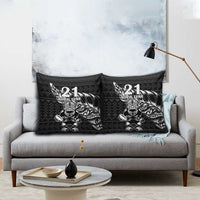 New Zealand Rugby Warrior Custom Pillow Cover Black Fern Taniko Motif LT9 - Polynesian Pride