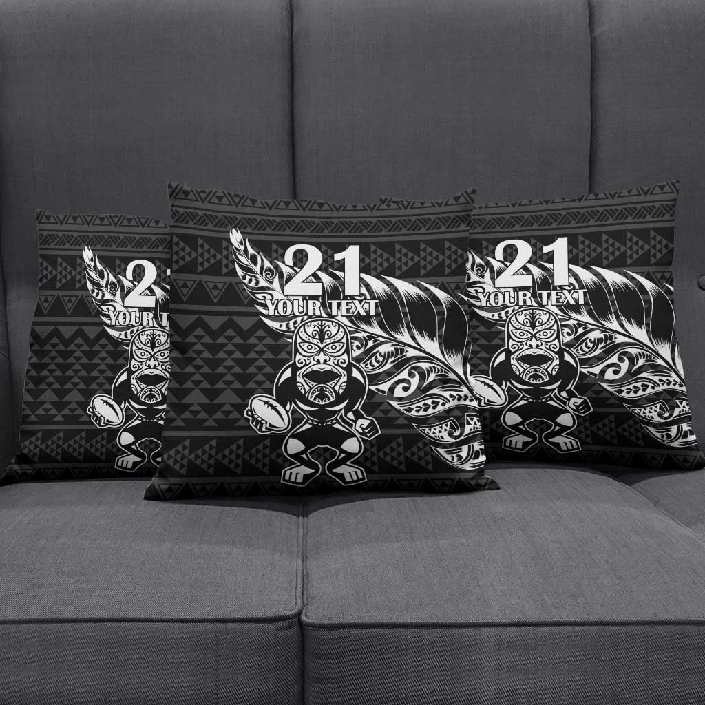 New Zealand Rugby Warrior Custom Pillow Cover Black Fern Taniko Motif LT9 - Polynesian Pride