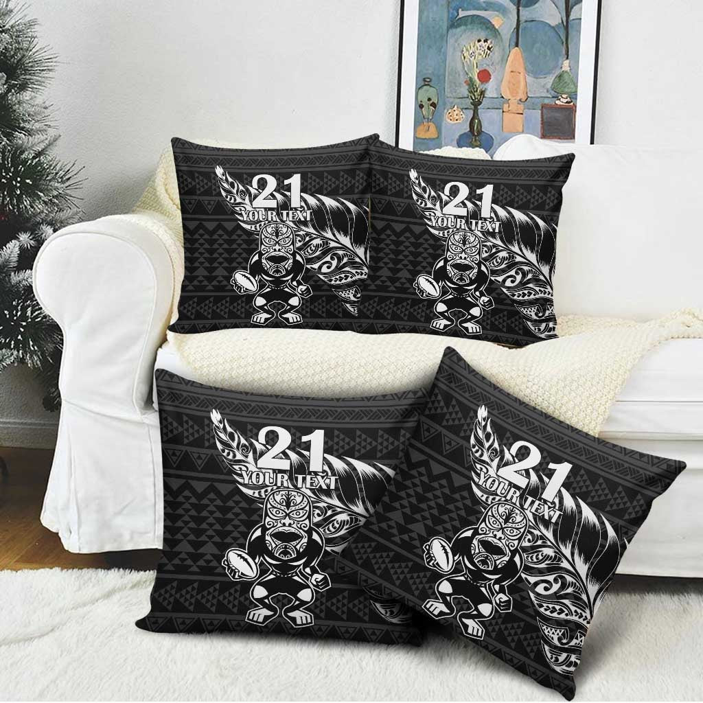 New Zealand Rugby Warrior Custom Pillow Cover Black Fern Taniko Motif LT9 - Polynesian Pride