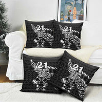 New Zealand Rugby Warrior Custom Pillow Cover Black Fern Taniko Motif LT9 - Polynesian Pride