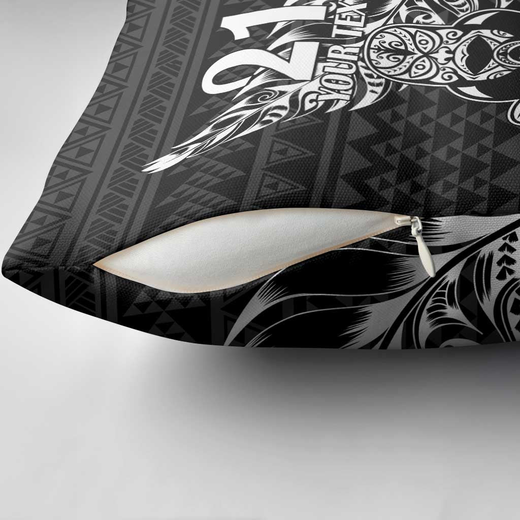 New Zealand Rugby Warrior Custom Pillow Cover Black Fern Taniko Motif LT9 - Polynesian Pride