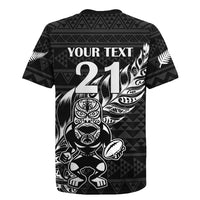 New Zealand Rugby Warrior Custom Rugby Jersey Black Fern Taniko Motif LT9 - Polynesian Pride