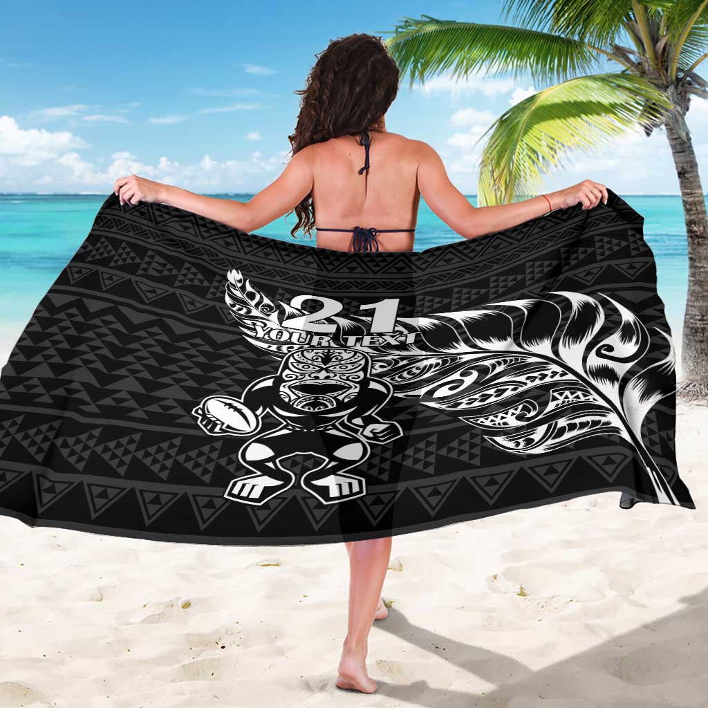 New Zealand Rugby Warrior Custom Sarong Black Fern Taniko Motif
