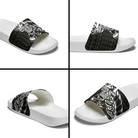 New Zealand Rugby Warrior Custom Slide Sandals Black Fern Taniko Motif LT9 - Polynesian Pride