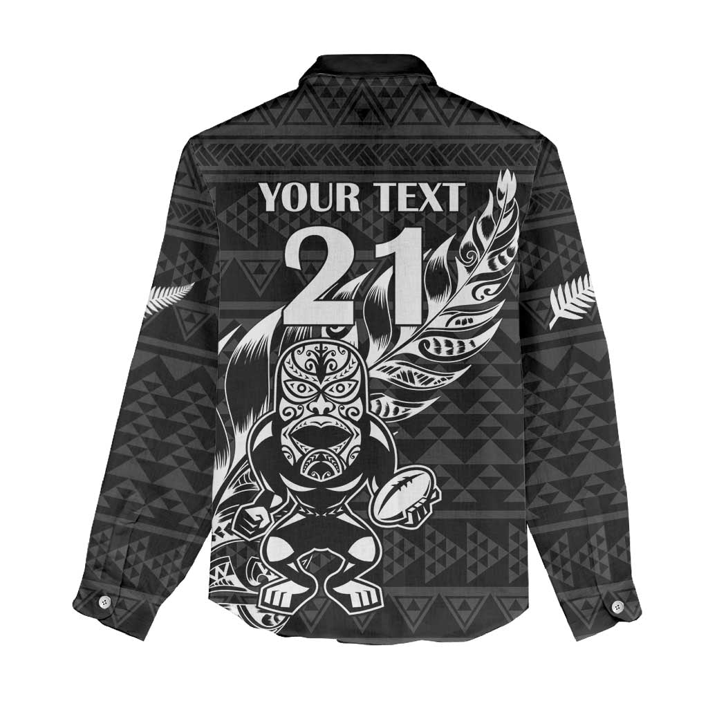 New Zealand Rugby Warrior Custom Women Casual Shirt Black Fern Taniko Motif LT9 - Polynesian Pride