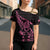 New Zealand Rugby Warrior Custom Cross Shoulder Shirt Pink Fern Taniko Motif - Polynesian Pride