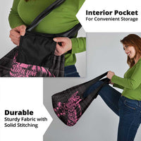 New Zealand Rugby Warrior Custom Grocery Bag Pink Fern Taniko Motif