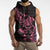 New Zealand Rugby Warrior Custom Sleeveless Hoodie Pink Fern Taniko Motif - Polynesian Pride