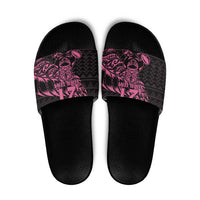 New Zealand Rugby Warrior Custom Slide Sandals Pink Fern Taniko Motif LT9 Pink - Polynesian Pride
