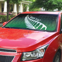 Green Silver Fern Spirit Taniko Tukutuku Personalised Auto Sun Shade - Polynesian Pride