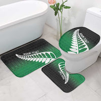 Green Silver Fern Spirit Taniko Tukutuku Personalised Bathroom Set - Polynesian Pride