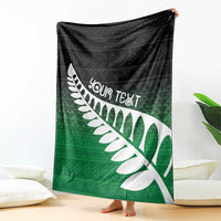 Green Silver Fern Spirit Taniko Tukutuku Personalised Blanket