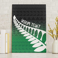 Green Silver Fern Spirit Taniko Tukutuku Personalised Canvas Wall Art